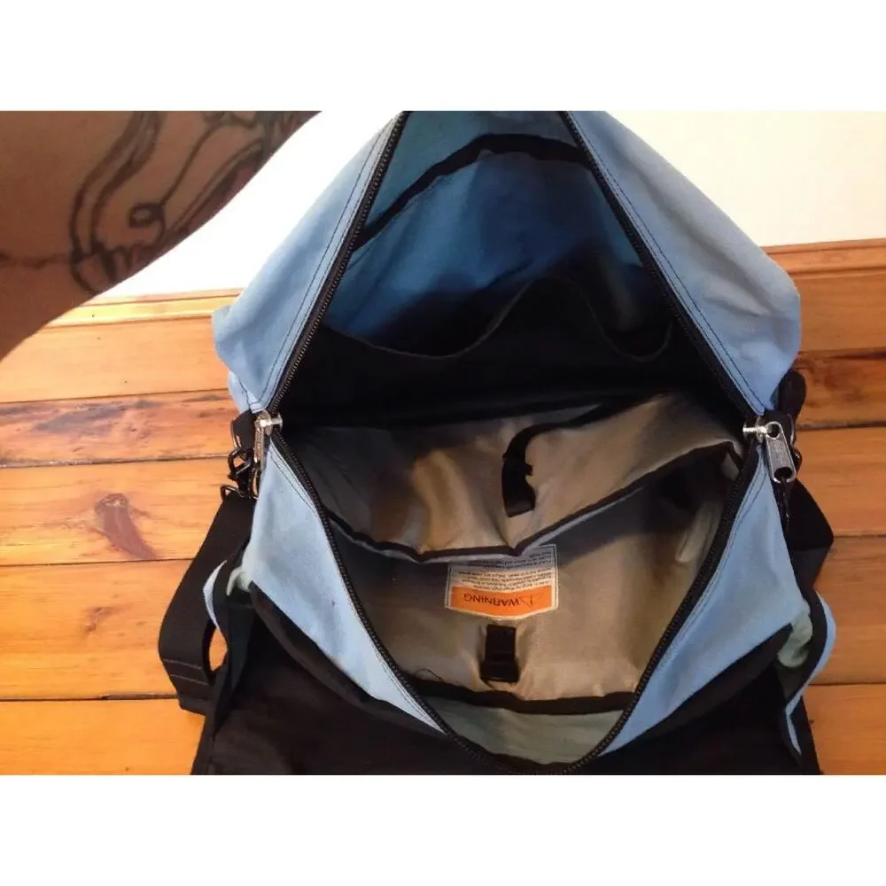 LL Bean Personalized Black Blue Hannah Satchel Bookbag Laptop Messenger Bag
